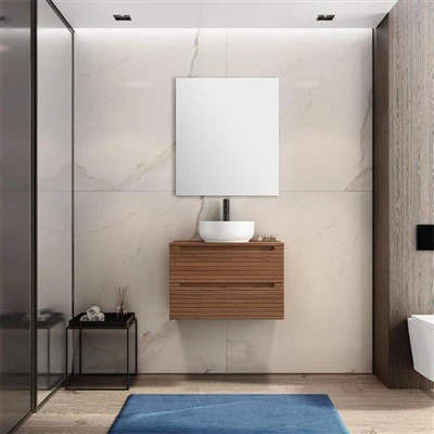 Walnut Grain Wall Baðherbergi Vanity
