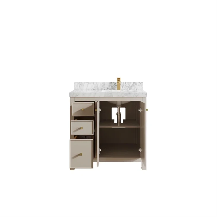 Light Yellow Soft Closed Single Sink Bathroom Vanity